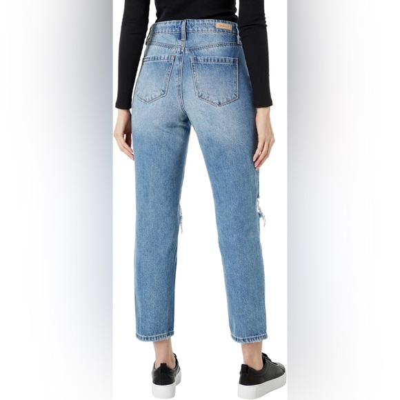 NEW Blank NYC Medium Wash Distressed The Madison High Rise Crop Size 24/ 0 - Picture 2 of 11